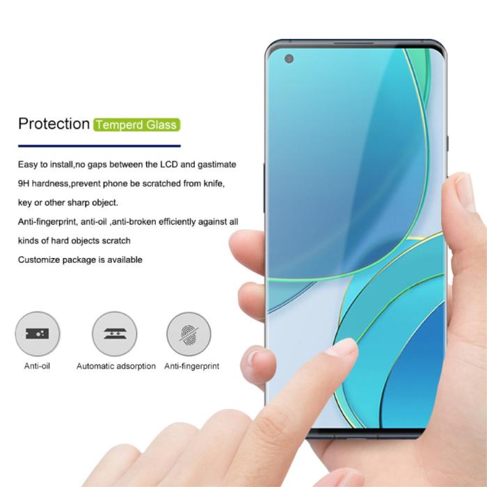 Bild 2, OnePlus 9 Pro - AMORUS 3D Kurvat Skärmskydd I Härdat Glas