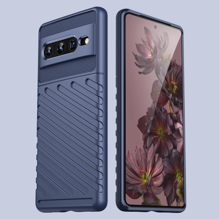 Bild 6, Google Pixel 7 Pro Skal Twill Textur Blå