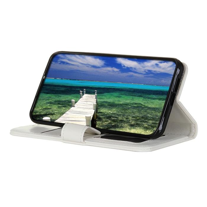 Bild 4, Realme C21 - Crazy Horse Läder Fodral - Vit