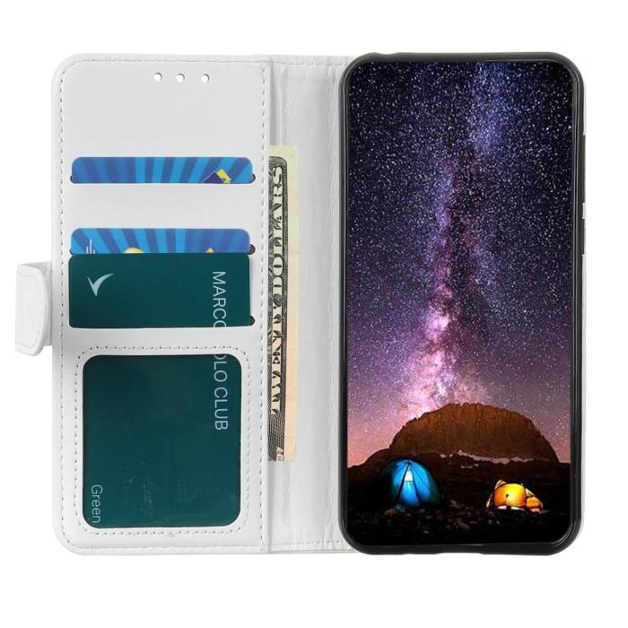 Bild 5, Realme C21 - Crazy Horse Läder Fodral - Vit