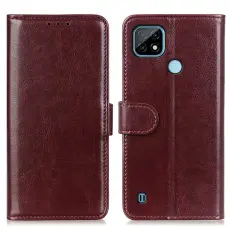 Realme C21 - Crazy Horse L&auml;der Fodral - Brun