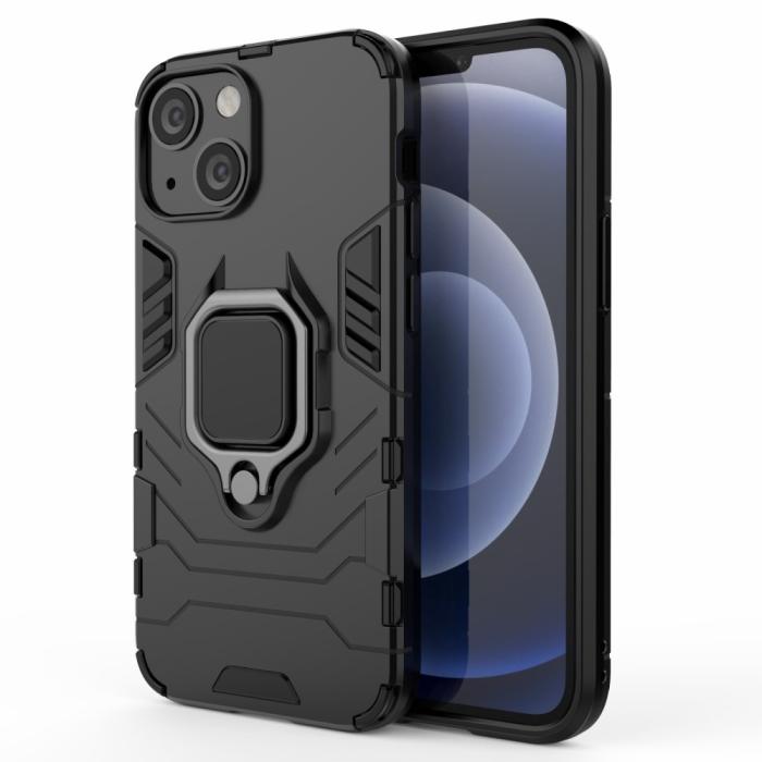 Bild 2, iPhone 13 Mini - Hybrid Ring Skal - Svart