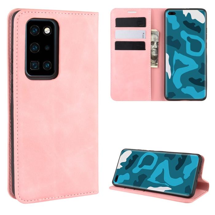 Bild 1, Huawei P40 Pro - Silkeslent Plånboksfodral - Ljus Rosa