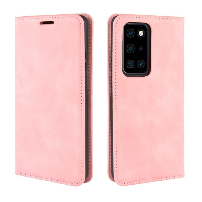 Bild 2, Huawei P40 Pro - Silkeslent Plånboksfodral - Ljus Rosa