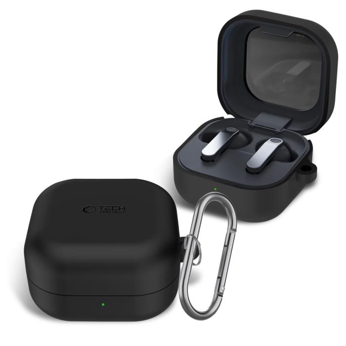 Bild 3, Tech-Protect Galaxy Buds 4 / 4 Pro Skal Silikon Hook Svart