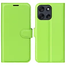 Motorola Moto G56 5G Fodral Litchi L&auml;der Gr&ouml;n
