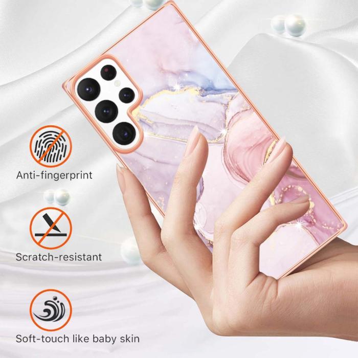 Bild 2, Samsung Galaxy S23 Ultra Skal Marmor TPU Roséguld