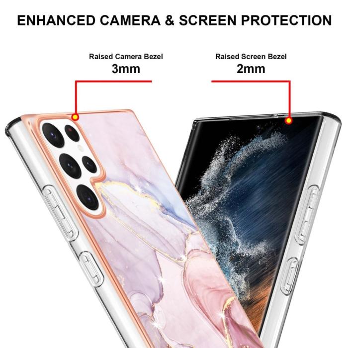 Bild 4, Samsung Galaxy S23 Ultra Skal Marmor TPU Roséguld