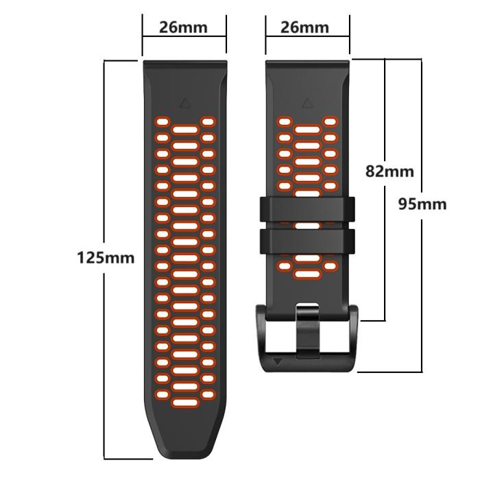 Bild 5, Klockarmband 26 mm Dual-Color Robust Blå/Orange