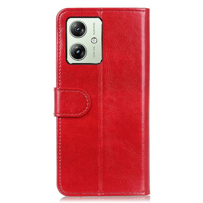 Bild 6, Motorola Moto G54 5G Fodral Crazy Horse Läder Röd