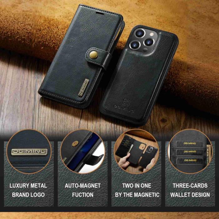 Bild 4, DG.MING iPhone 14 Pro Max 2in1 Magnet Fodral / Skal Svart