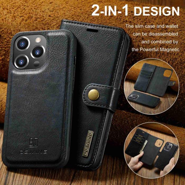 Bild 6, DG.MING iPhone 14 Pro Max 2in1 Magnet Fodral / Skal Svart