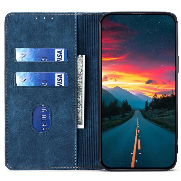Bild 2, Samsung Galaxy A15 4G/5G Fodral Retro RFID Läder Blå