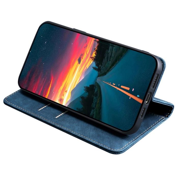 Bild 3, Samsung Galaxy A15 4G/5G Fodral Retro RFID Läder Blå