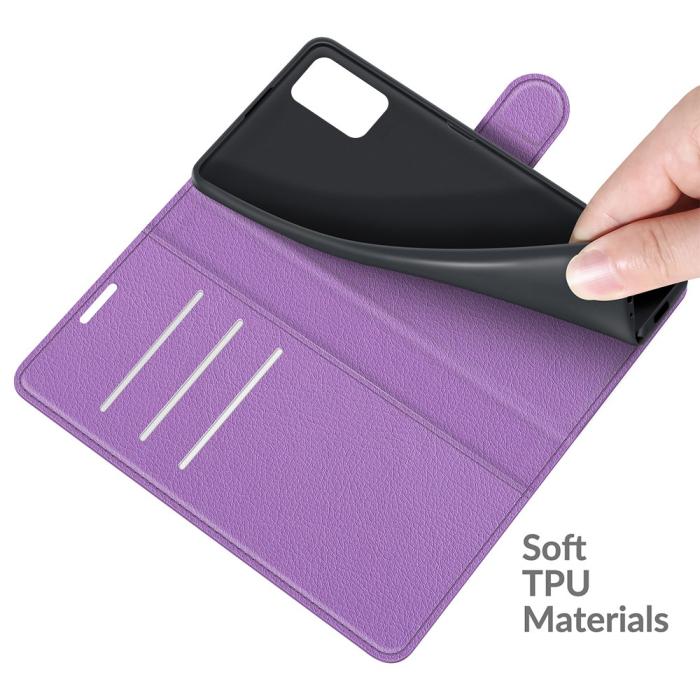 Bild 6, Samsung Galaxy A03s Fodral Litchi Läder Lila
