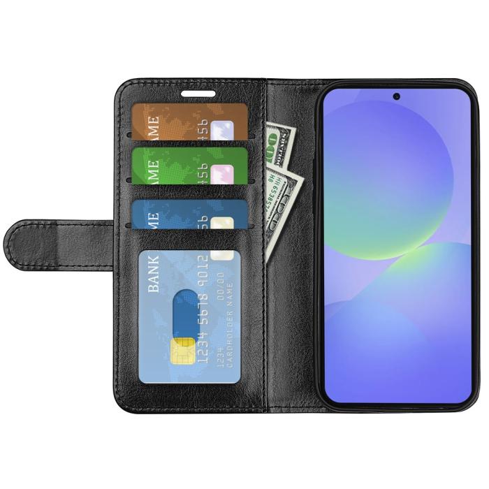Bild 2, Samsung Galaxy A37 5G Fodral Crazy Horse Läder Svart