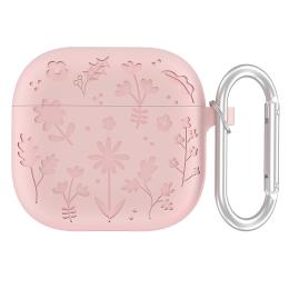 AirPods 4 Skal Med Motiv Blommor Silikon Rosa