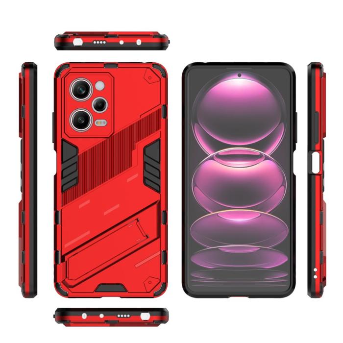 Bild 5, Xiaomi Redmi Note 12 Pro 5G Skal Hybrid Kickstand Röd
