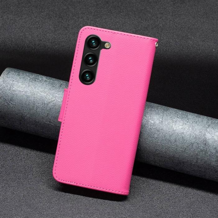 Bild 5, Samsung Galaxy S23 Plus Fodral Litchi Shark Rosa