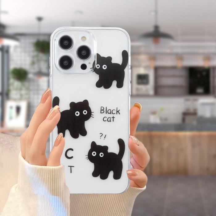 Bild 5, iPhone 16 Pro Skal TPU Svarta Katter