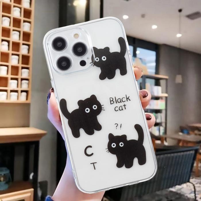 Bild 6, iPhone 16 Pro Skal TPU Svarta Katter