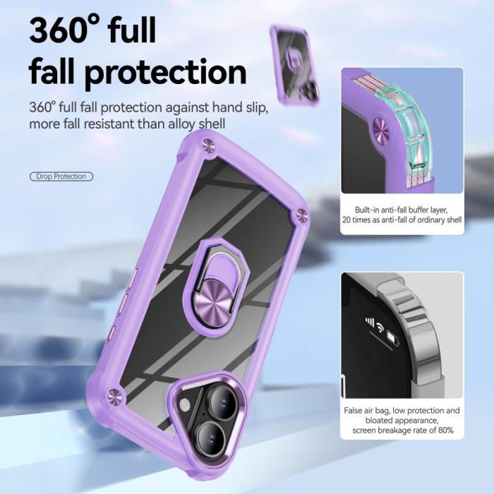 Bild 5, iPhone 16 Plus Skal Shockproof Ring Hybrid Lila