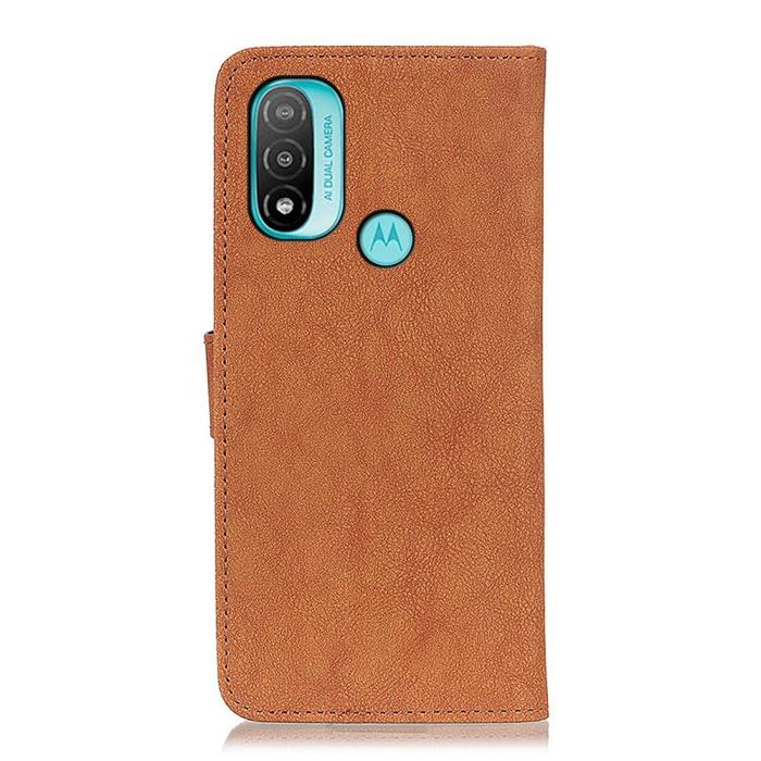 Bild 3, KHAZNEH Motorola Moto E20 / E40 Fodral Split Läder Brun