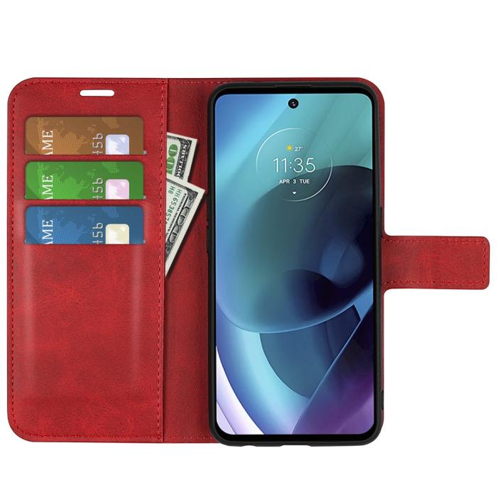 Bild 4, Motorola Moto G51 Fodral PU Läder Röd