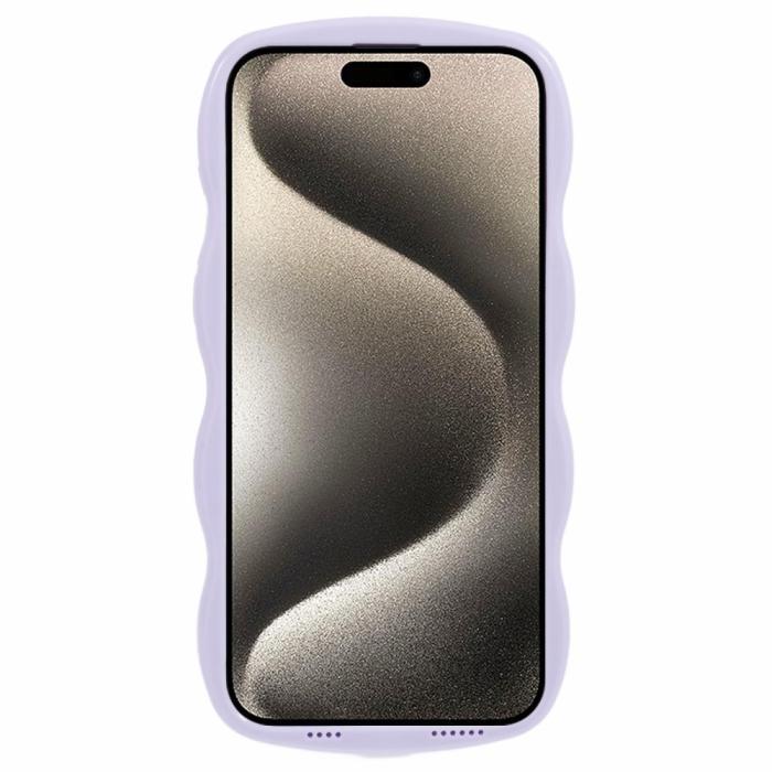 Bild 2, iPhone 15 Pro Mobilskal Wavy Textur Lila