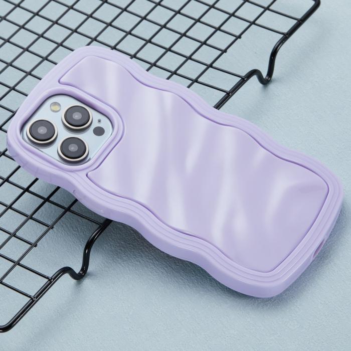 Bild 3, iPhone 15 Pro Mobilskal Wavy Textur Lila