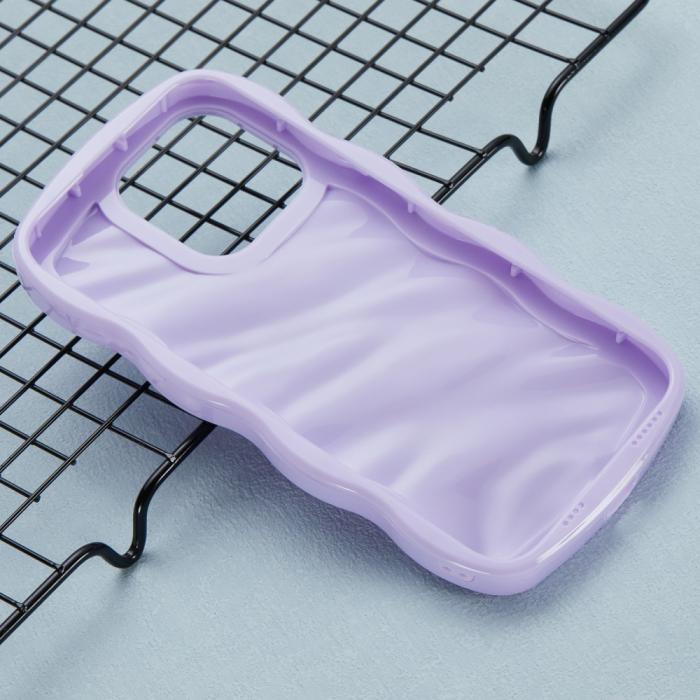 Bild 4, iPhone 15 Pro Mobilskal Wavy Textur Lila