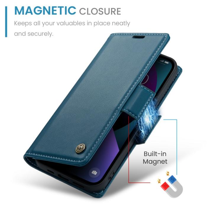 Bild 6, CASEME iPhone 15 Plus Fodral Läder RFID Blå