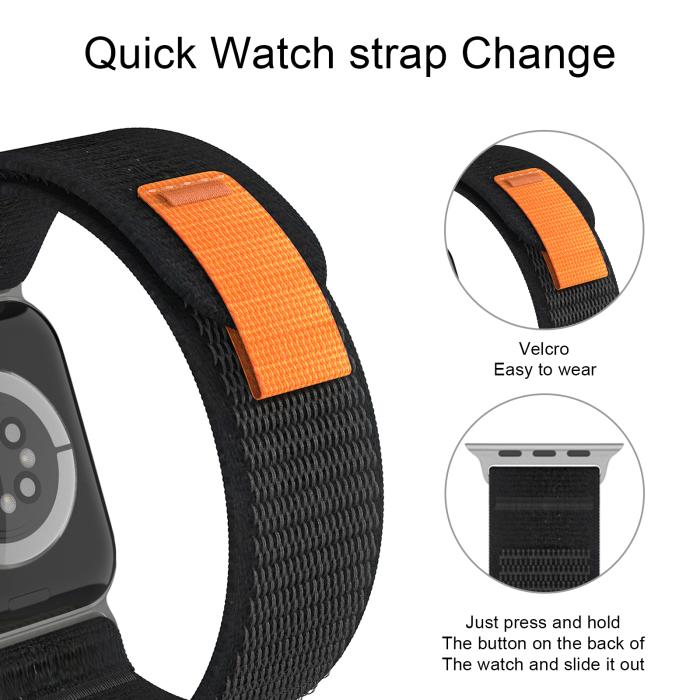 Bild 5, Apple Watch 38/40/41 mm Armband Nylon Trail Loop Svart