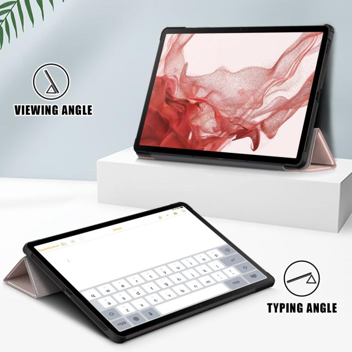 Bild 2, Samsung Galaxy Tab S9 Plus Fodral Läder Roséguld