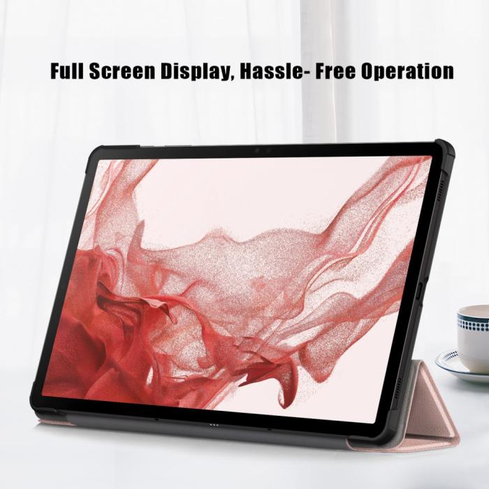 Bild 5, Samsung Galaxy Tab S9 Plus Fodral Läder Roséguld