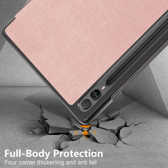 Bild 6, Samsung Galaxy Tab S9 Plus Fodral Läder Roséguld