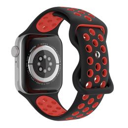 Sportarmband Dual-Color Apple Watch 41/40/38 mm (M/L) Svart/Röd