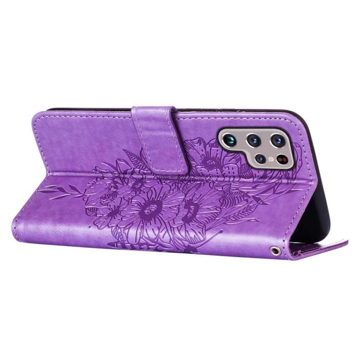 Bild 4, Samsung Galaxy S23 Ultra Fodral Fjäril Tryck Lila