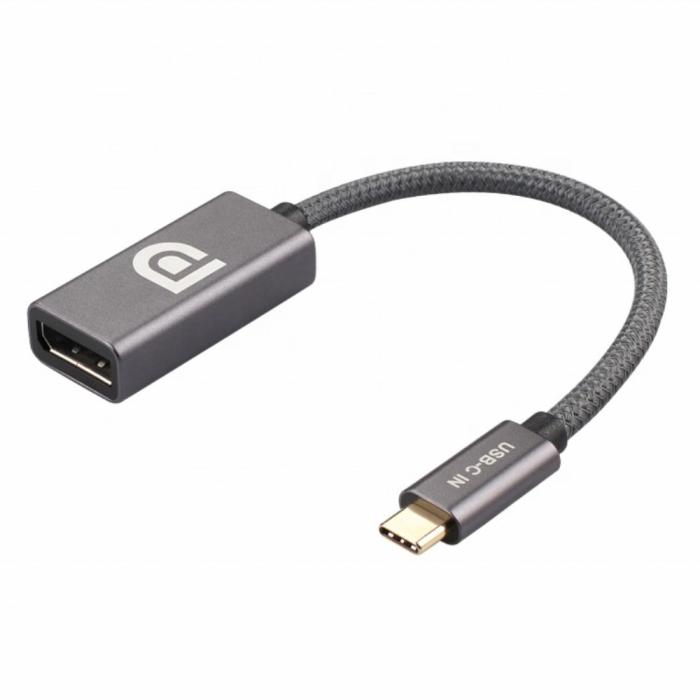 Bild 1, USB-C till DisplayPort DP Hona Adapter 4K 60Hz Grå
