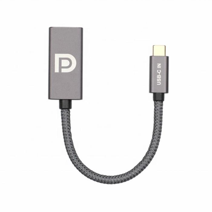 Bild 2, USB-C till DisplayPort DP Hona Adapter 4K 60Hz Grå