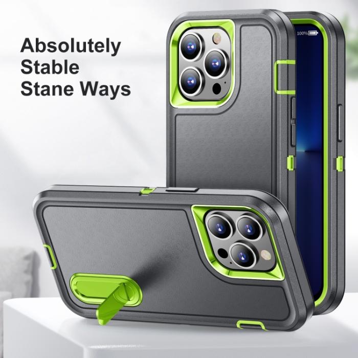 Bild 2, iPhone 14 Pro Max Skal 3in1 Shockproof Xtreme Grå/Grön