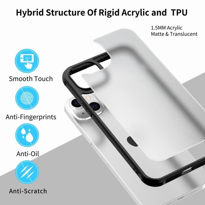 Bild 4, LEEU DESIGN iPhone 14 Skal AirBag Hybrid Matt Svart