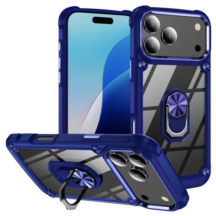 Bild 1, iPhone 17 Pro Skal Shockproof Ring Hybrid Blå