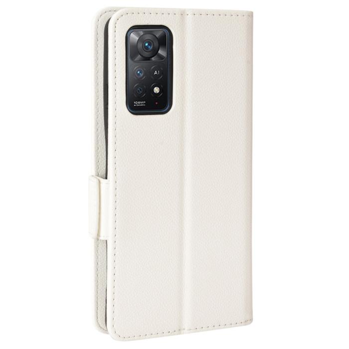 Bild 3, Xiaomi Redmi Note 11 Pro 5G Fodral Litchi Textur Vit