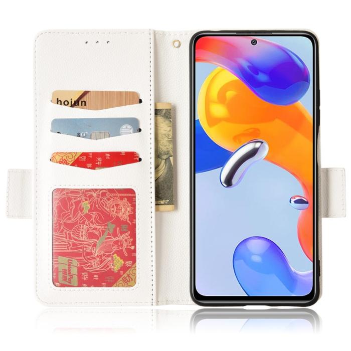 Bild 4, Xiaomi Redmi Note 11 Pro 5G Fodral Litchi Textur Vit