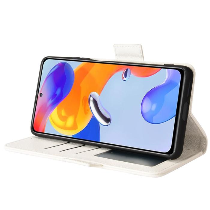 Bild 5, Xiaomi Redmi Note 11 Pro 5G Fodral Litchi Textur Vit