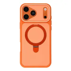 iPhone 18 Pro / 17 Pro Skal MagSafe Stativ 2-f&auml;rg Hybrid Orange