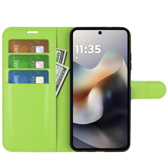 Bild 5, Motorola Moto G56 5G Fodral Litchi Läder Grön