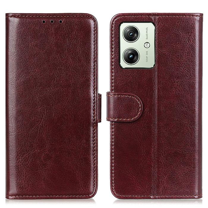 Bild 1, Motorola Moto G54 5G Fodral Crazy Horse Läder Brun