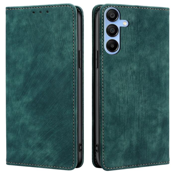 Bild 1, Samsung Galaxy A15 4G/5G Fodral Retro RFID Läder Grön